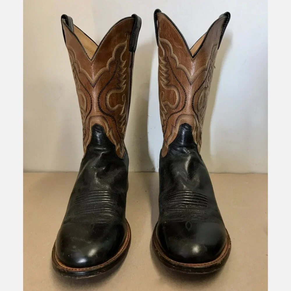 Justin 2 Tone Leather Western Cowboy Boots